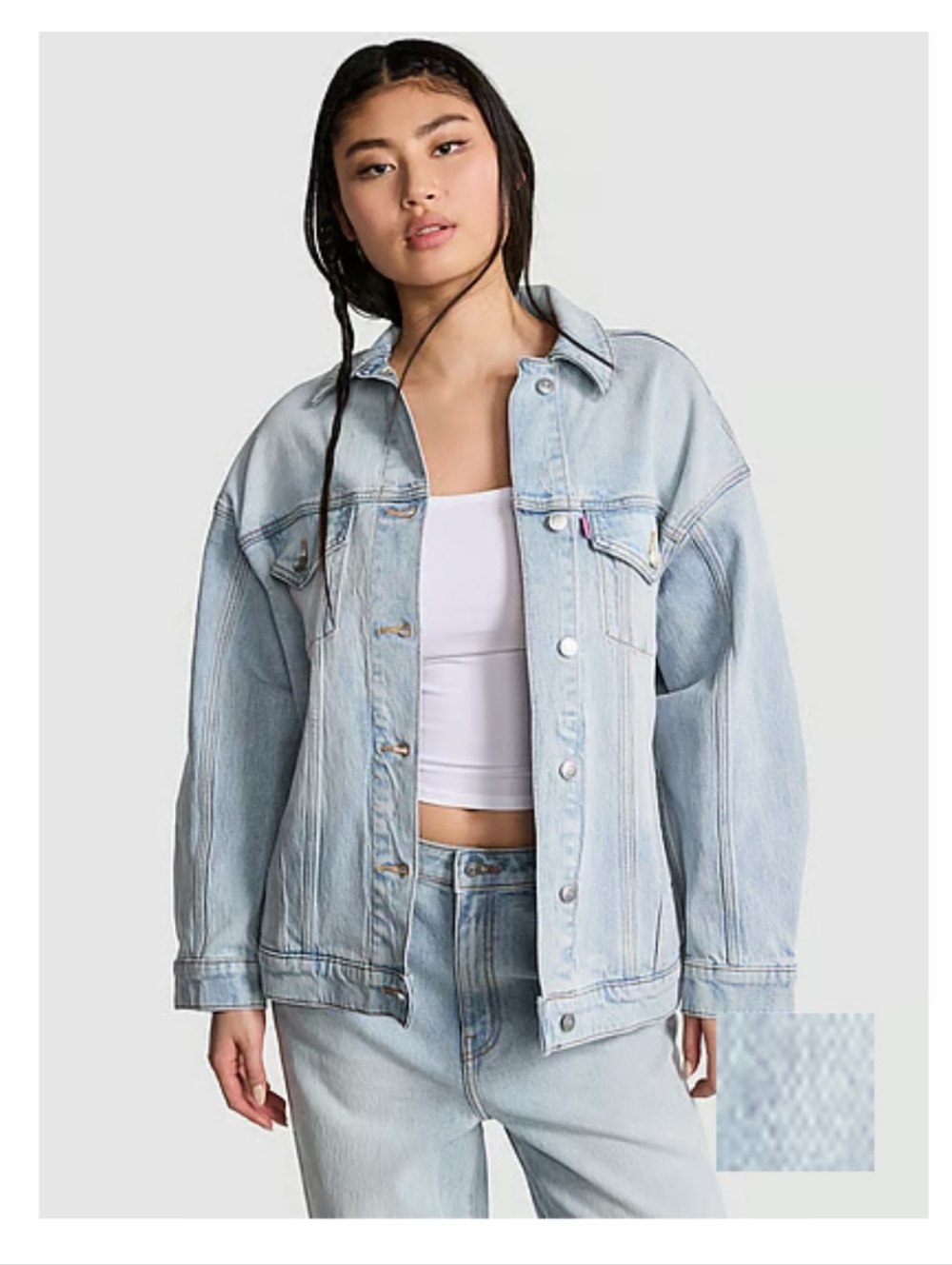 High Quality New Demin By PINK oversized Truker Jacket